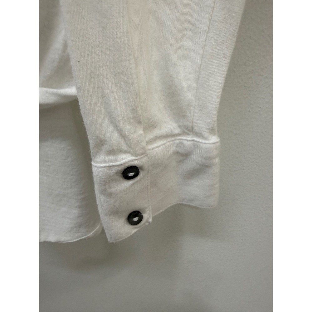 Sundance Top Wrap Front Button Down XL White Long Sleeve Cotton Modal Blouse - Picture 5 of 9